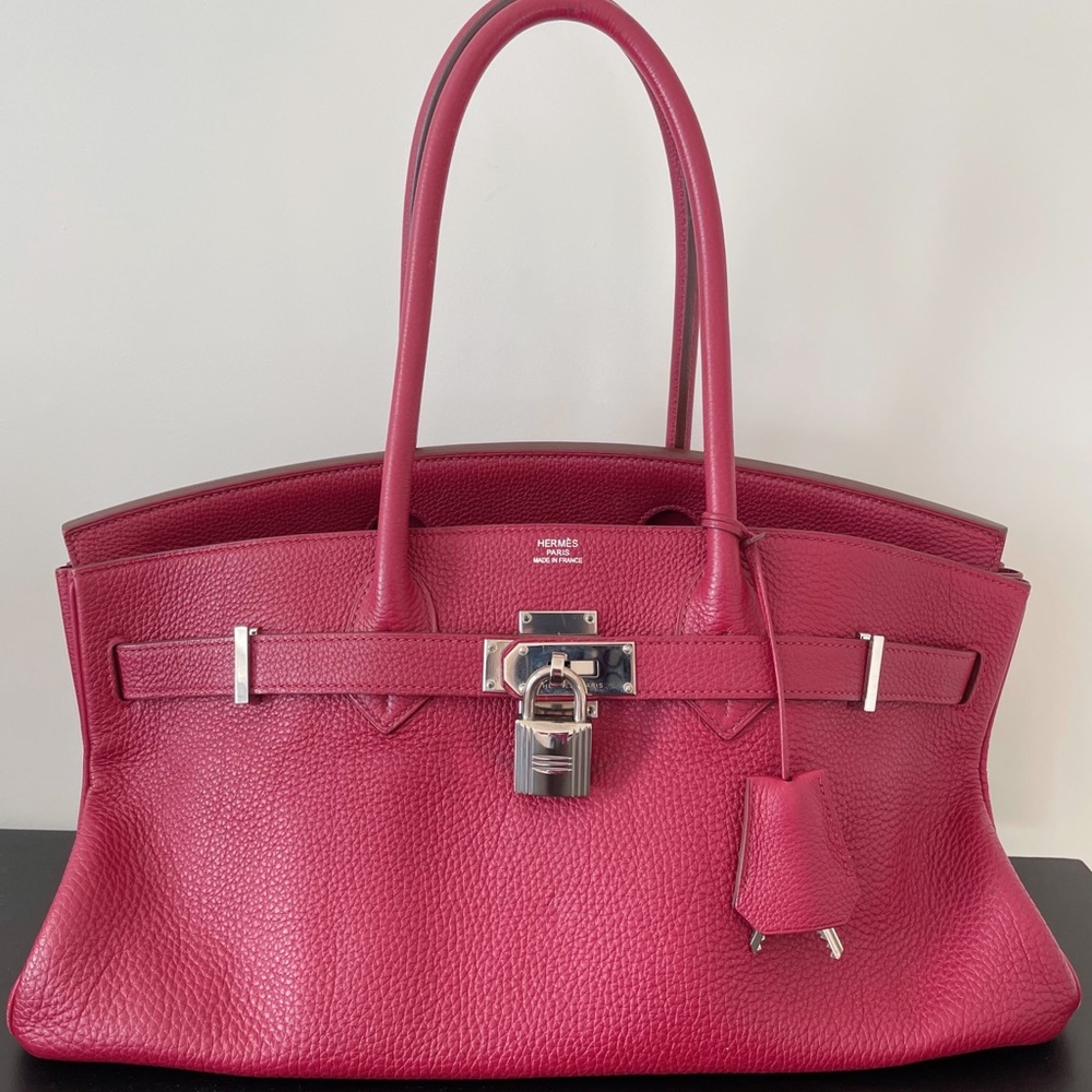 Hermès 'JPG I Shoulder Birkin' bag in red.